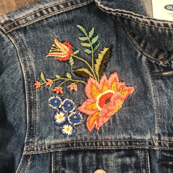 Embroidered Floral Jean Jacket OLD NAVY - Picture 8 of 8